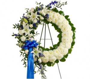 Serene Blessings White & Blue Wreath