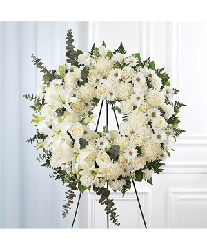 Serene Blessings™ White Standing Wreath 