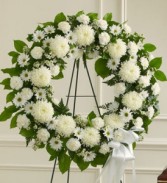 Serene Blessings White Standing Wreath SYMPATHY WREATH
