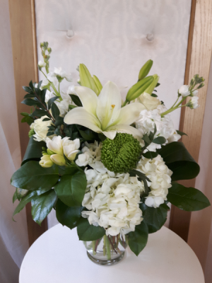 Serene Cream and Green  Vase Arrangement
