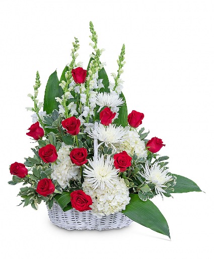 Serene Sanctuary Basket Funeral Arrangement 