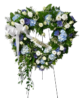 Serene Skies Heart Standing Wreath