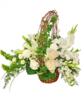 Serenity Basket Most of the Floral Arrangements on this page are designed for the Funeral Service.  If Ordered for the Home we will use a Vase that is Appropriate for the Home