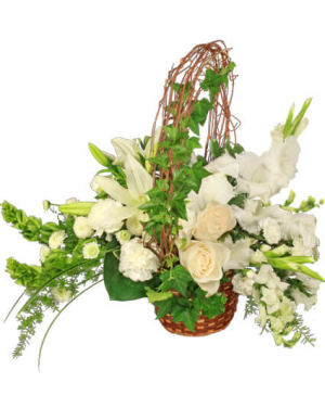 Serenity Basket Most of the Floral Arrangements on this page are designed for the Funeral Service. If Ordered for the Home we will use a Vase that is Appropriate for the Home in Monument, CO | Enchanted Florist Serenity Basket Most of the Floral Arrangements on this page are designed for the Funeral Service. If Ordered for the Home we will use a Vase that is Appropriate for the Home in Monument, CO | Enchanted Florist