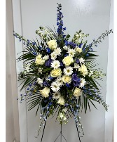 Serenity in Blue Funeral Spray