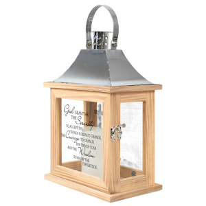 "Serenity Prayer" Wood/Sliver LED Lantern 57538