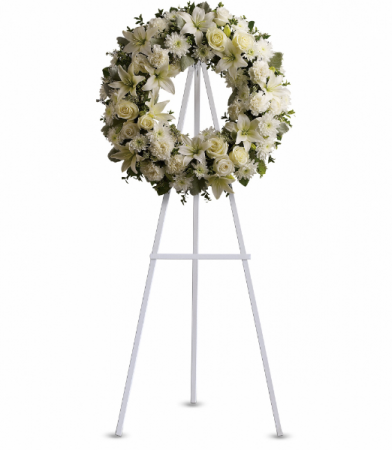 Serenity Wreath One-Sided Floral Arrangement