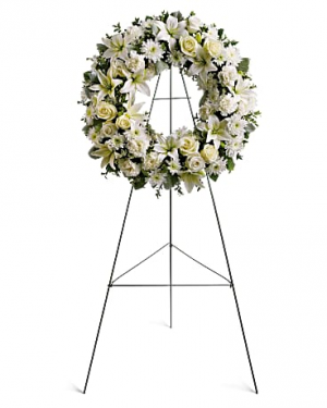 Serenity Wreath standing spray in Berkley, MI | DYNASTY FLOWERS & GIFTS Serenity Wreath standing spray in Berkley, MI | DYNASTY FLOWERS & GIFTS