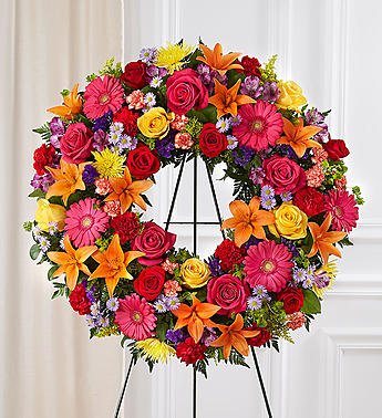 Serene Blessing Bright Funeral Wreath