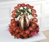 Red Rose Memorial Garden Cremation Flowers  (urn not included) 