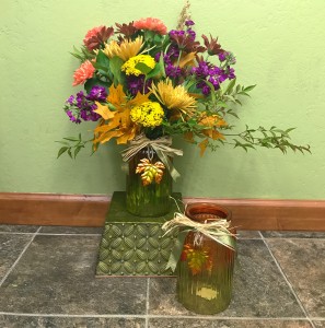 Shades of Autumn  vase arrangement 