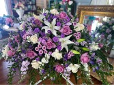 Shades of Purple Casket Spray