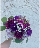 Shades of purple prom bouquet