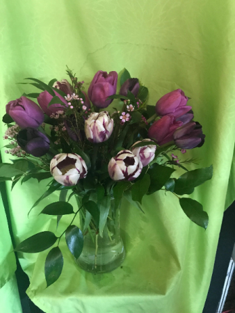 Shades of Purple Tulip Arrangement