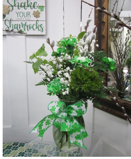 Shake your shamrocks vase arrangement