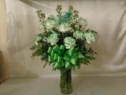 Shamrocks and Flowers Vase Arrangement
