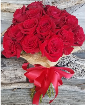 She Said YES!! Hand Tied Bouquet of Roses