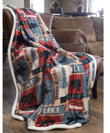 Lake House Sherpa Blanket  