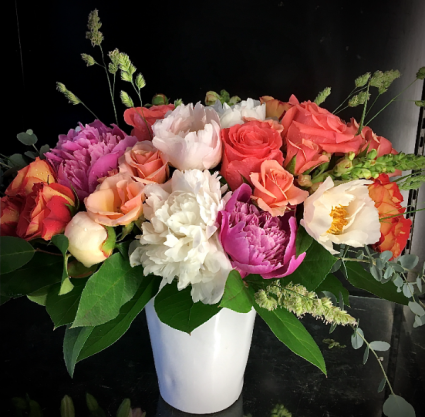 She's A Lady Classic arrangement of Roses and Peonies