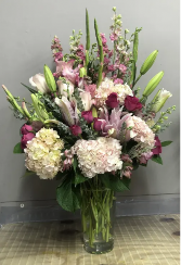 She's Royal Tall shades of pink arrangement