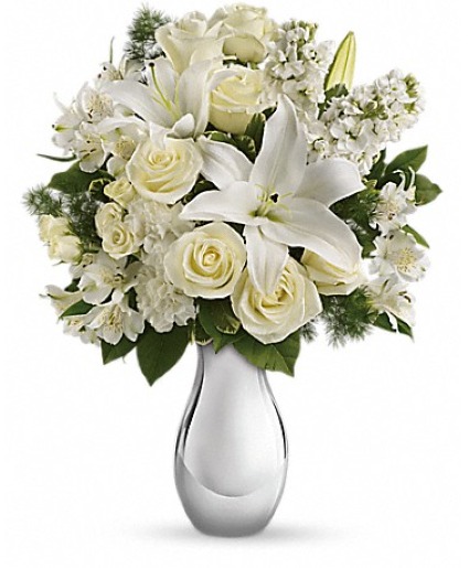 Shimmering White Bouquet Flower Arrangement