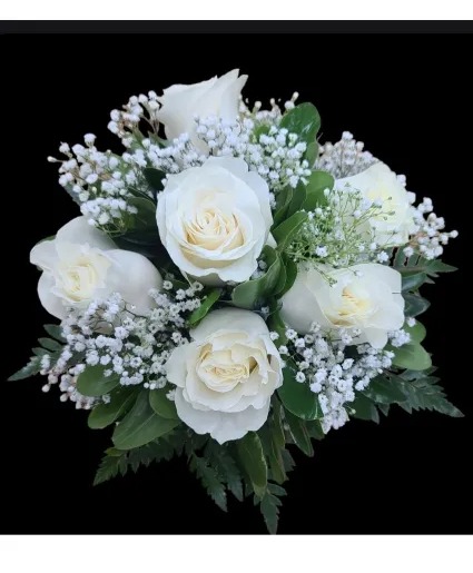 Shining White Hand Held Bouquet