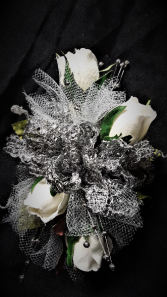 shinning in silver wrist corsage