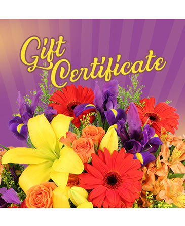Floral Design Gift Certificate Redeemable Anytime in Spanaway, WA | CRYSTAL'S FLOWERS & GIFTS
