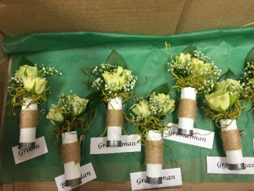 Shotgun Shells Boutonnière  in Arlington, WA | What's Bloomin' Now Florist Gifts Flower Delivery