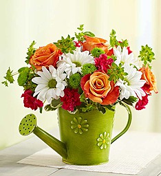 Showers of Blossoms In Chic Watering Can