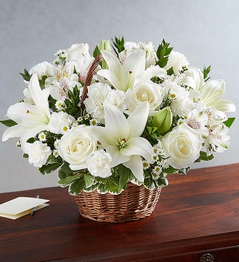 showing your love- all white floral arrangement
