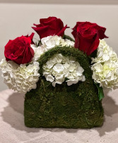 Signature Moss Pocketbook with Roses 