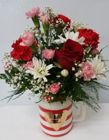 Signed & Sealed Bouquet Striped Mug w/Floral