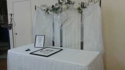 Signing table backdrop Wedding Rentals