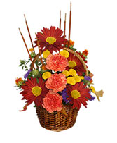 Signs of Fall Basket Flower Bouquet