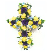 Silk and Artificial Flower Cross 