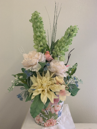 SILK Arrangement A Bird's Hideaway Silk Arrangement