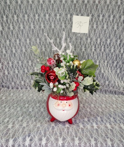 Silk Arrangement in Santa Mug 