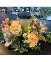 Silk arrangement with Jar Candle - Designers Choic Silk