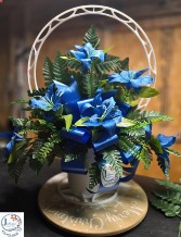 Silk Blue Themed Weighted Sympathy Basket 