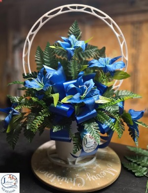 Silk Blue Themed Weighted Sympathy Basket 