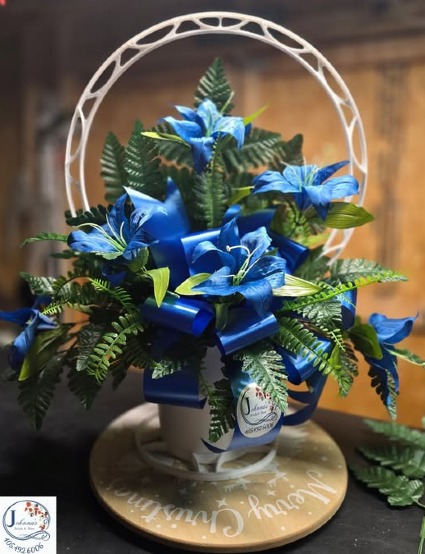 Silk Blue Themed Weighted Sympathy Basket 