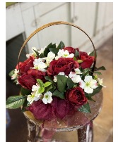 Silk Burgandy and cream  Silk