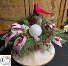 Silk Christmas Centerpiece Cardinal Themed 