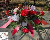 Silk Christmas Spray w/solar light  