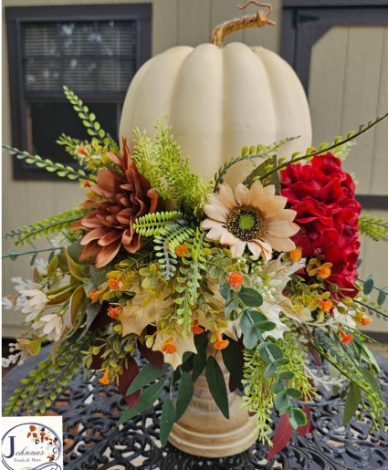 Silk Cream Pumpkin Centerpiece  