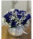 Silk Deep Purple Roses in Crystal bowl Silk