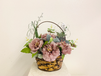 (SILK) Delicate Mauve Basket Silk Arrangement