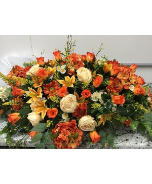 Silk Fall Casket Spray 