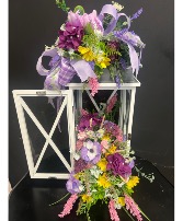 Silk Floral Lantern 24" Keepsake 